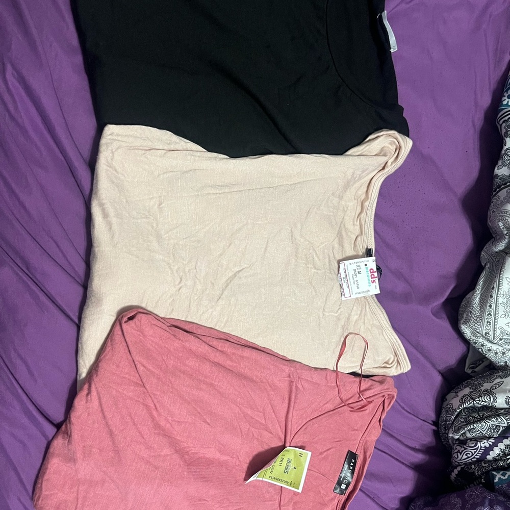 Black, Cream, and Pink T-Shirts